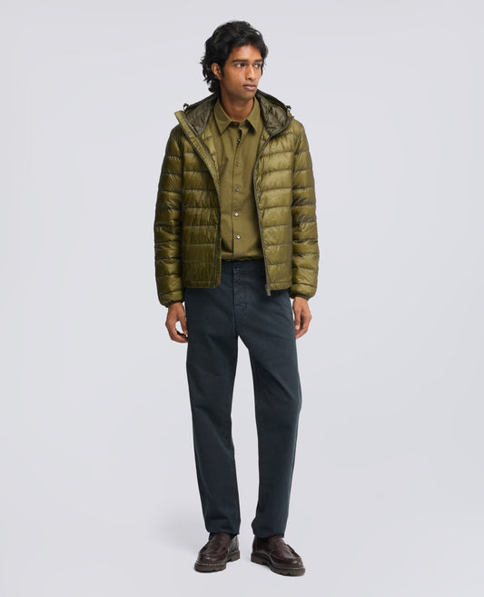 GIUBBOTTO IN NYLON IMBOTTITITO IN PIUMA - MILITAR