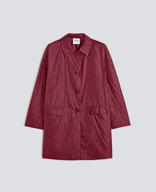 MANTEL AUS NYLON, MIT THERMORE-WATTIERUNG WATTIERT - ROT - ASPESI