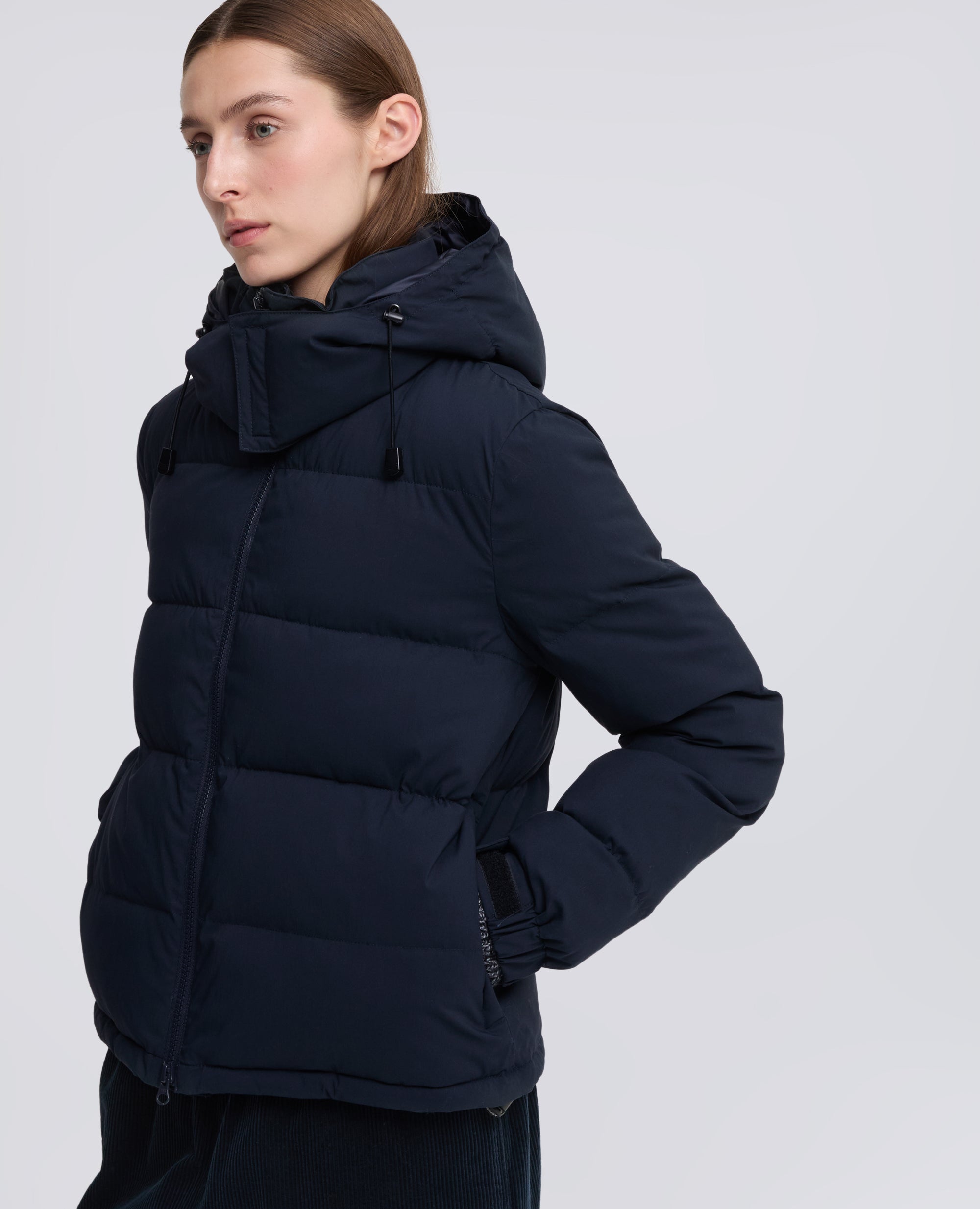 GIUBBOTTO IN POPELINE DI COTONE E NYLON - BLU - ASPESI