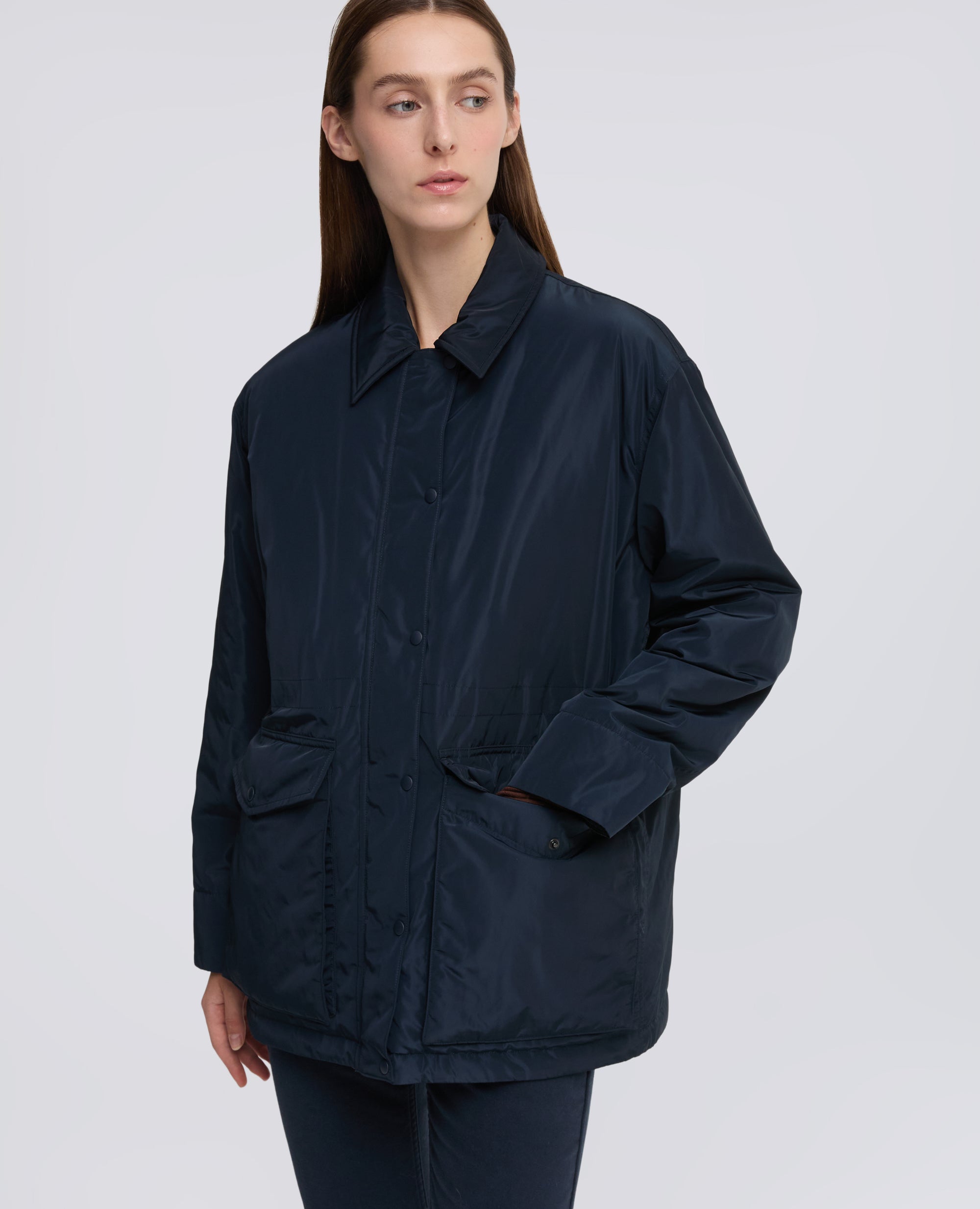 GIACCA IN TAFFETA' DI POLIESTERE IMBOTTITA CON OVATTA - BLU NERO - ASPESI