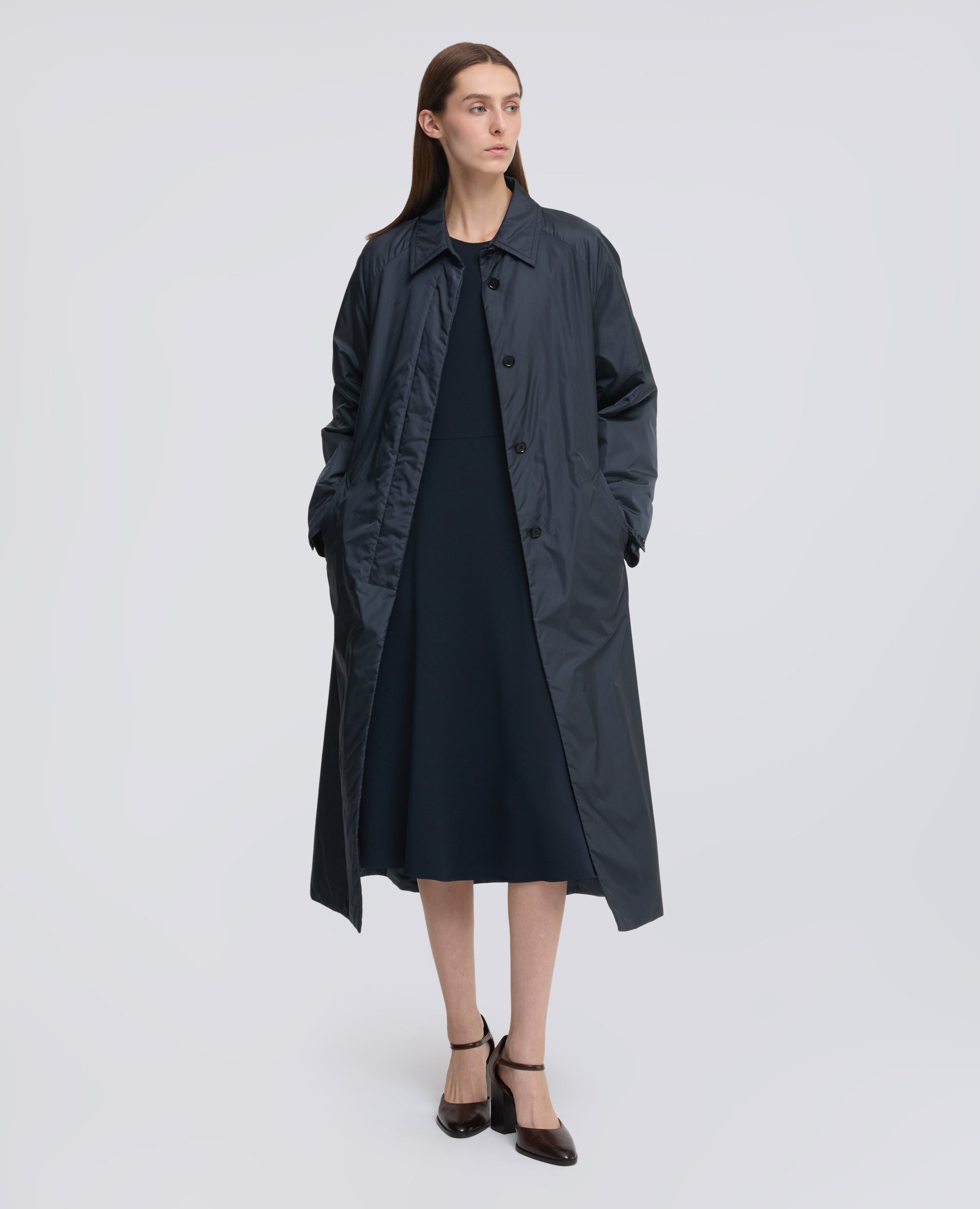 CAPPOTTO IN NYLON, IMBOTTITO IN OVATTA THERMORE - AZUL MARINO - ASPESI