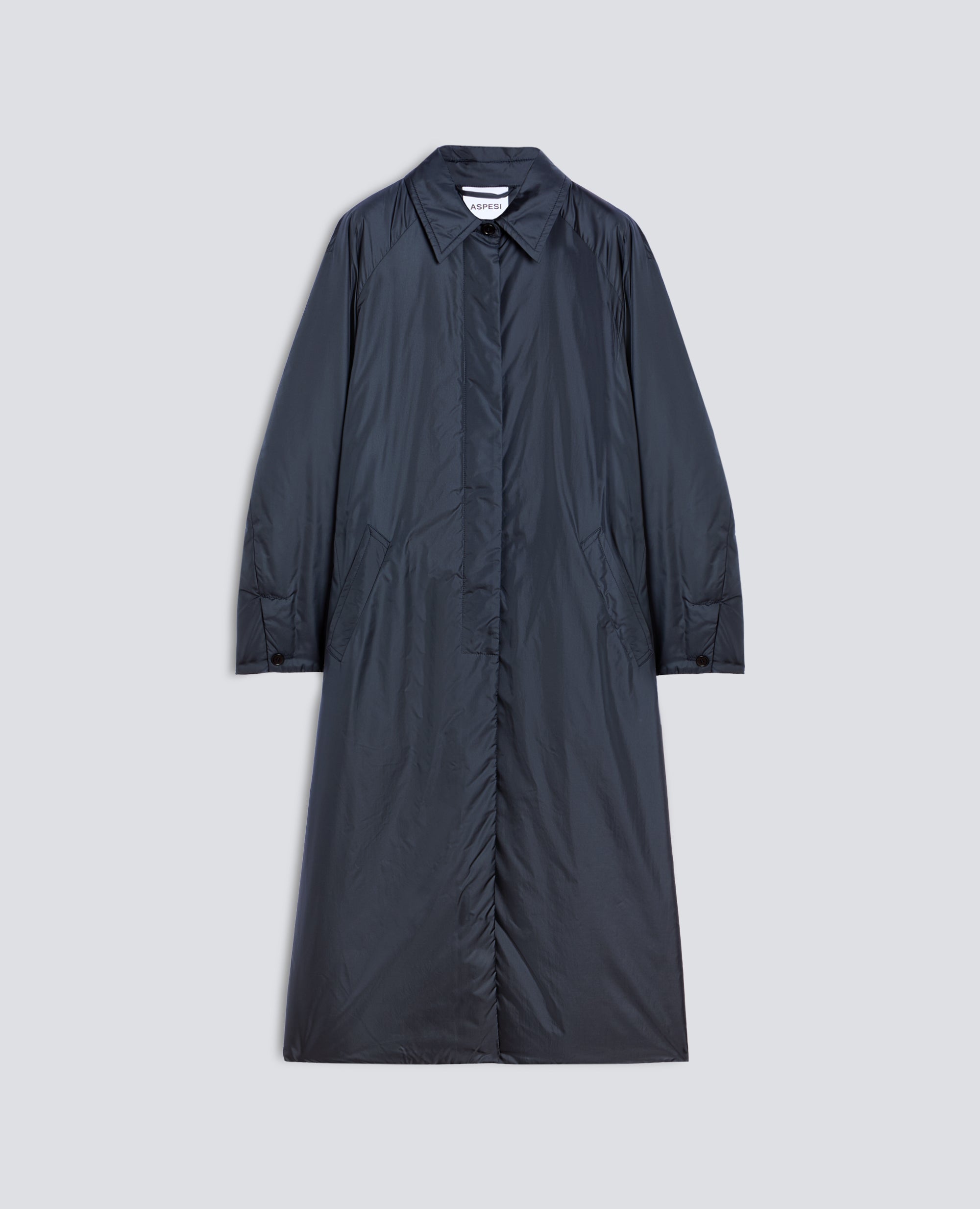 CAPPOTTO IN NYLON, IMBOTTITO IN OVATTA THERMORE - AZUL MARINO - ASPESI