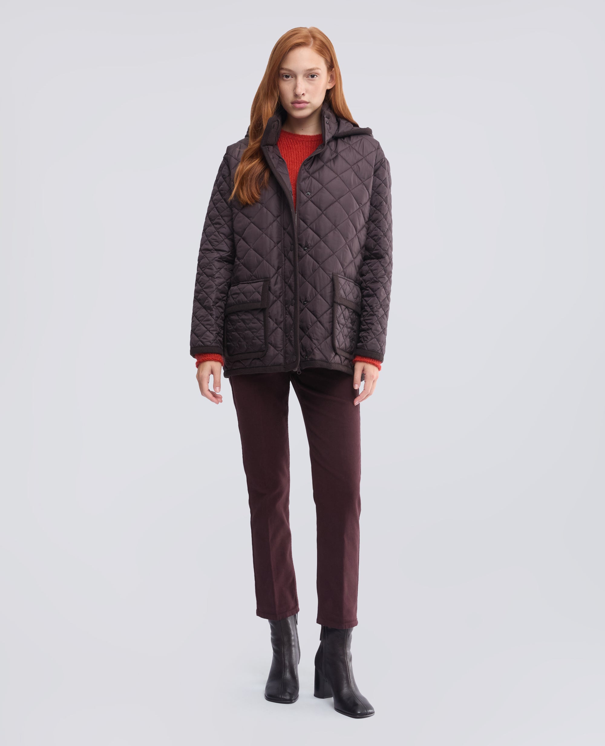 BLOUSON AUS NYLON, WATTIERT MIT WATTIERUNG - BRAUN - ASPESI
