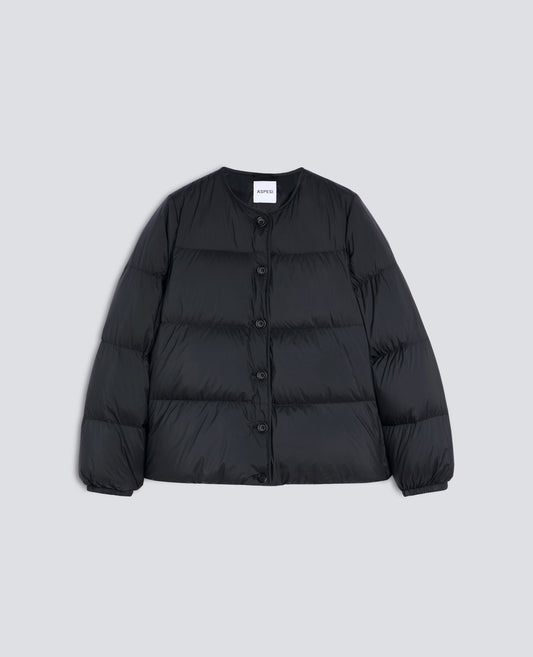 WATTIERTE UND GESTEPPTE JACKE AUS MIKROFASER - SCHWARZ - ASPESI