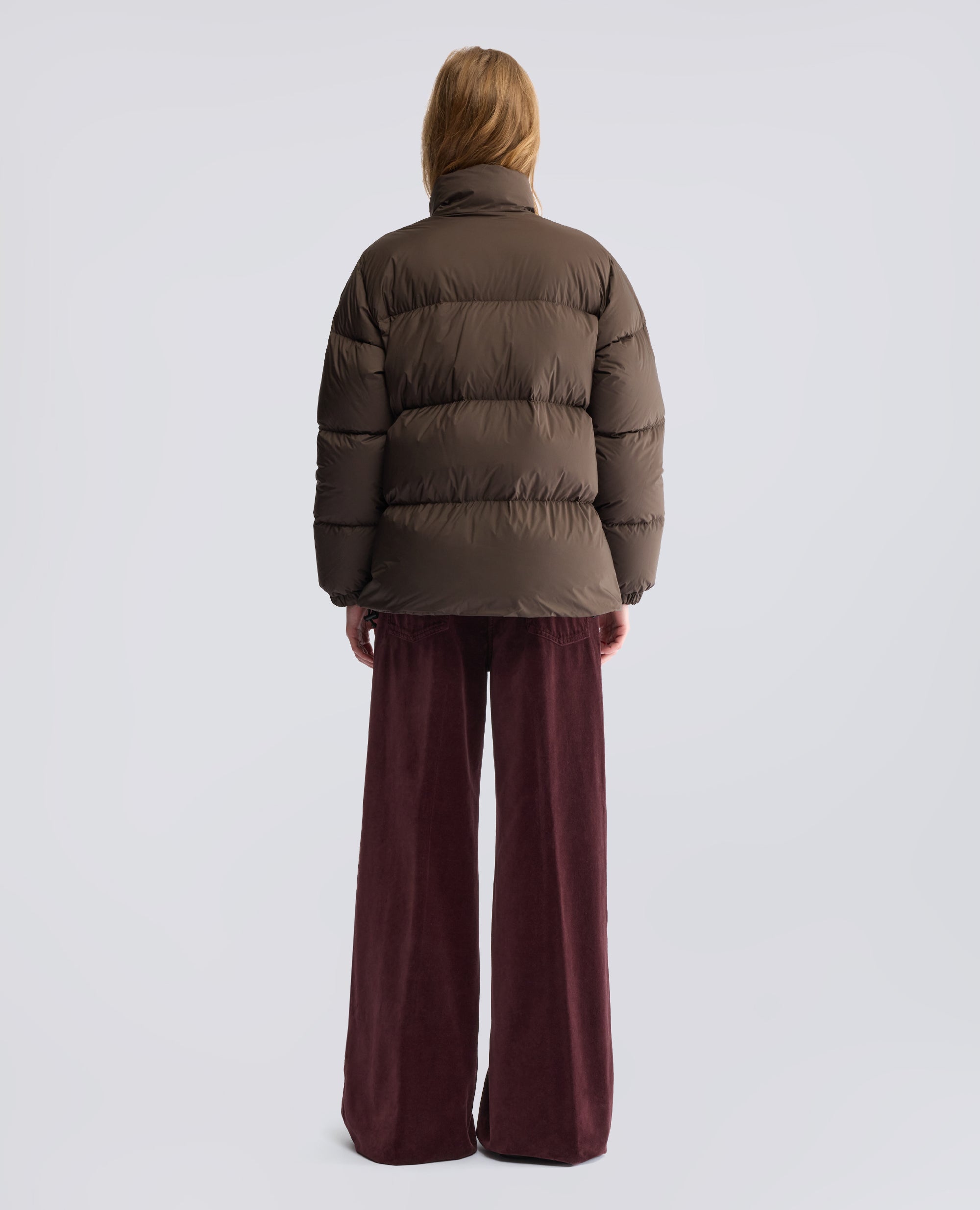 PADDED AND QUILTED MICROFIBRE JACKET - BROWN - ASPESI