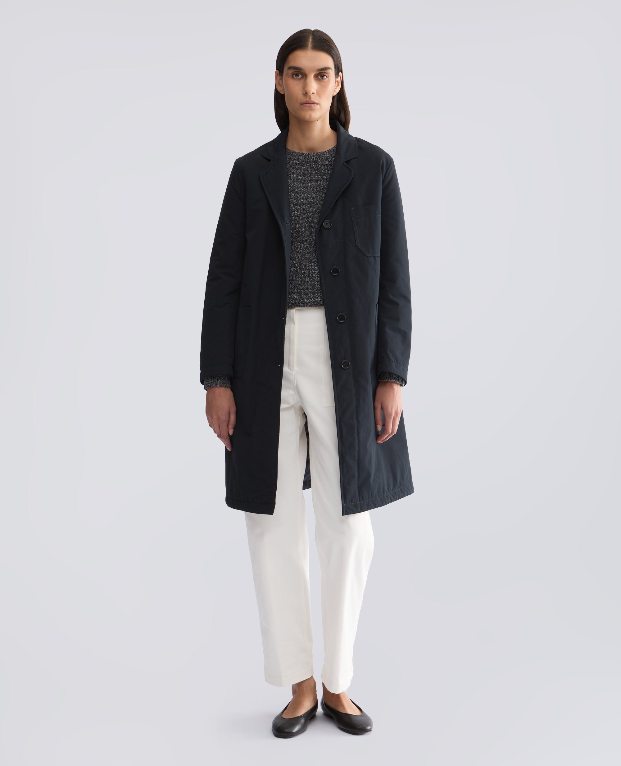 CAPPOTTO IN TELA DI  MISTO COTONE IMBOTTITO IN OVATTA THERMORE - BLU - ASPESI