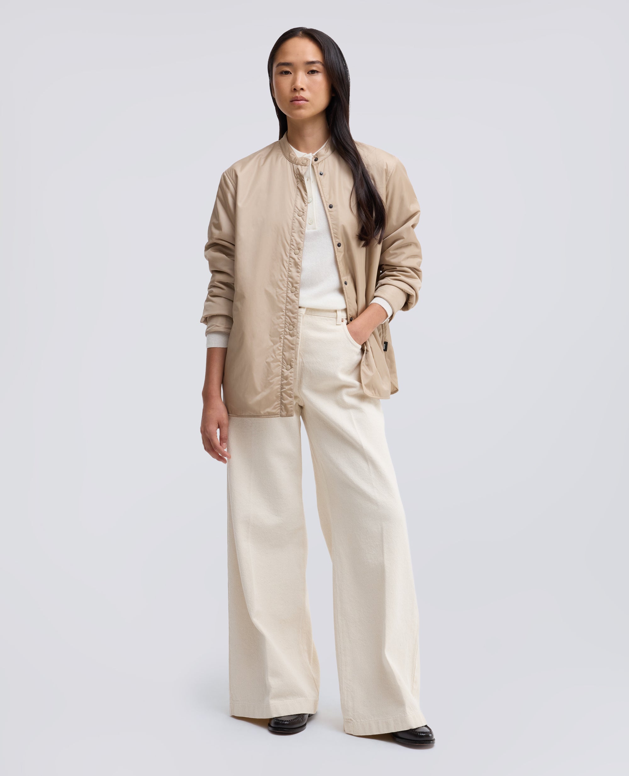 GIACCA CAMICIA -GLUE- IN NYLON  IMBOTTITA CON OVATTA THERMORE - BEIGE - ASPESI