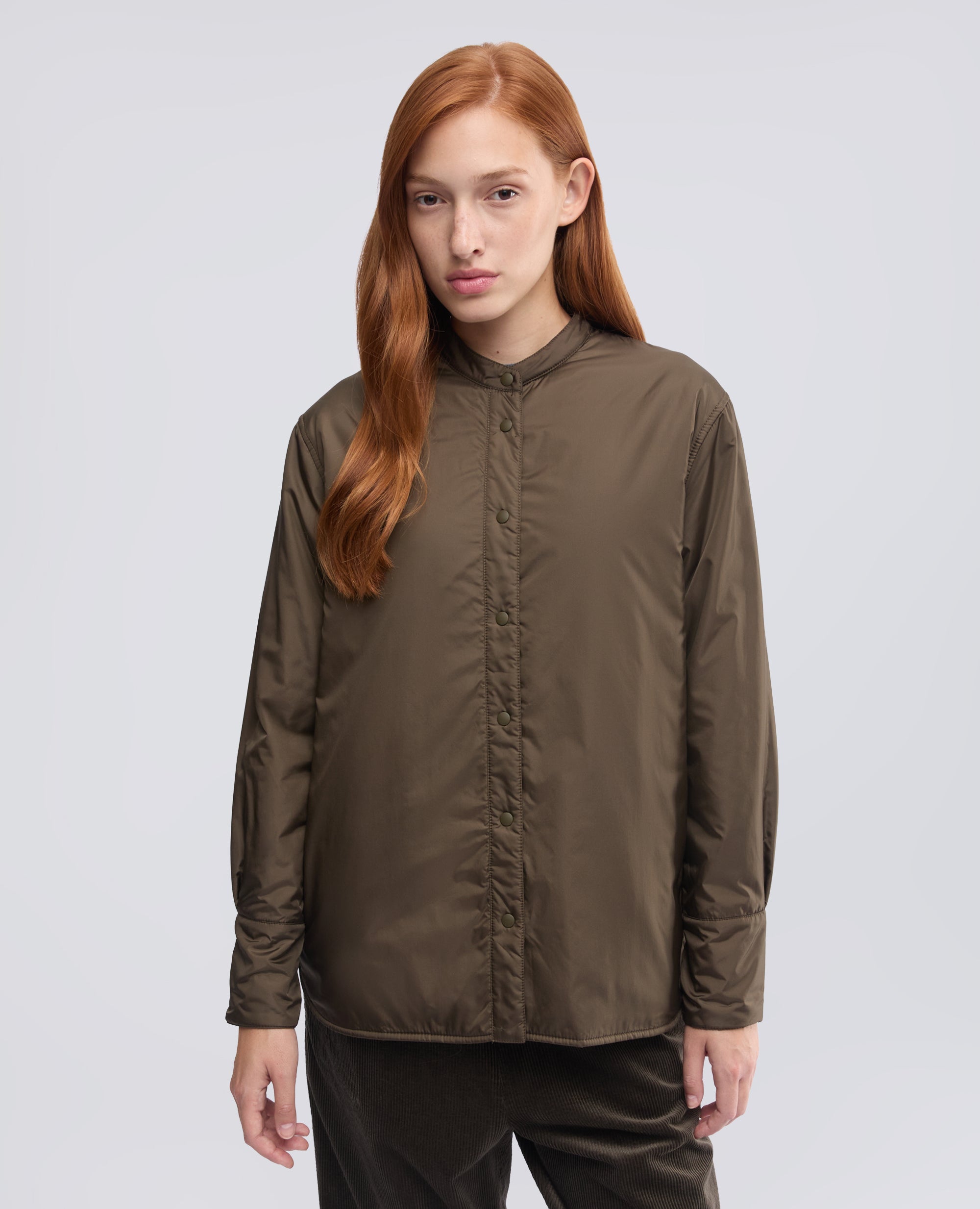 OVERSHIRT GLUE IN NYLON IMBOTTITA CON OVATTA THERMORE® - VERDE - ASPESI
