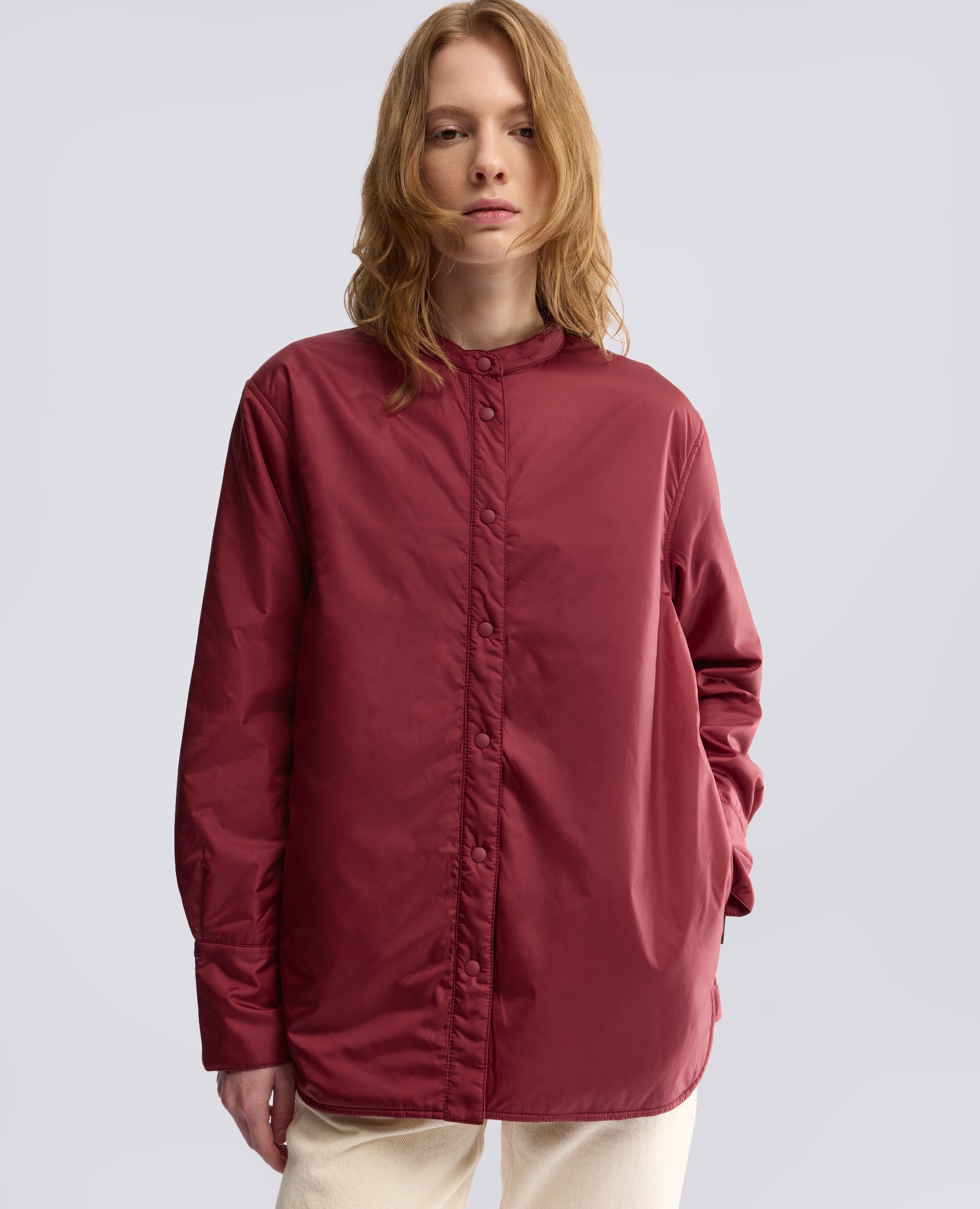 GLUE NYLON PADDED JACKET-SHIRT WITH THERMORE® WADDING - RED - ASPESI