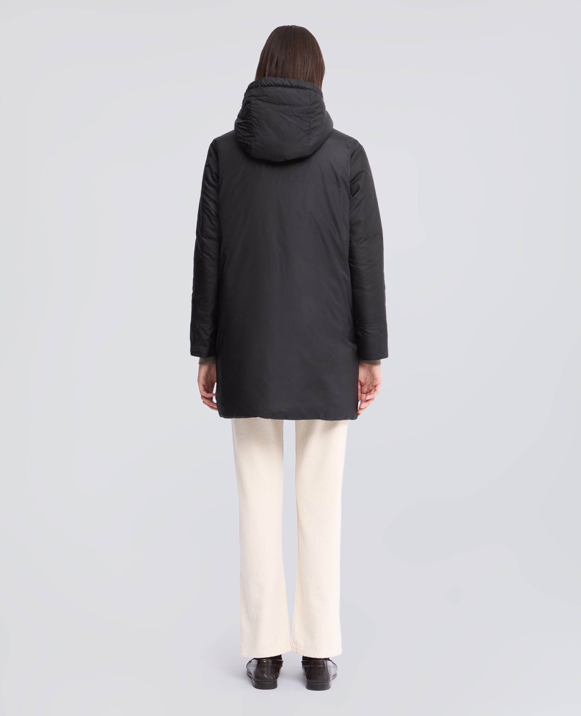 PARKA EN NYLON MATELASSEE DE OUATE - NOIR - ASPESI