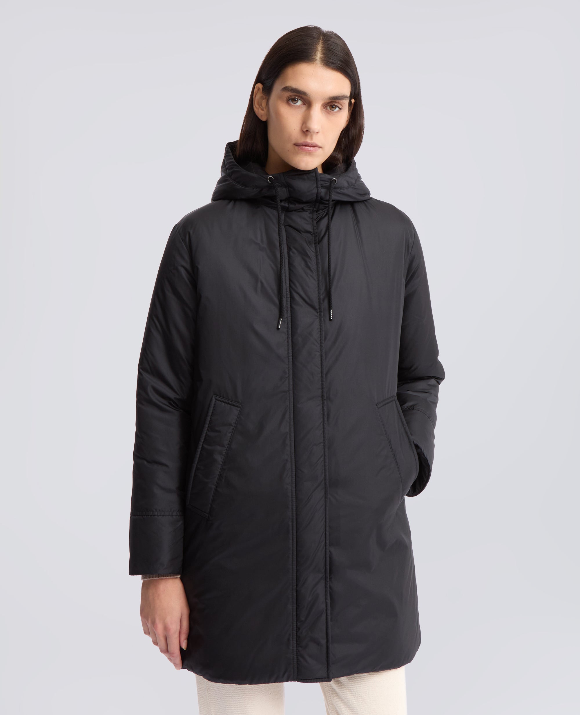 PARKA EN NYLON MATELASSEE DE OUATE - NOIR - ASPESI