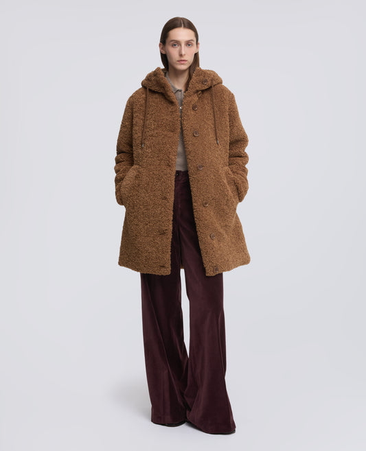 PARKA IN ECOPELLICCIA TEDDY IMBOTTITO - MARRONE - ASPESI