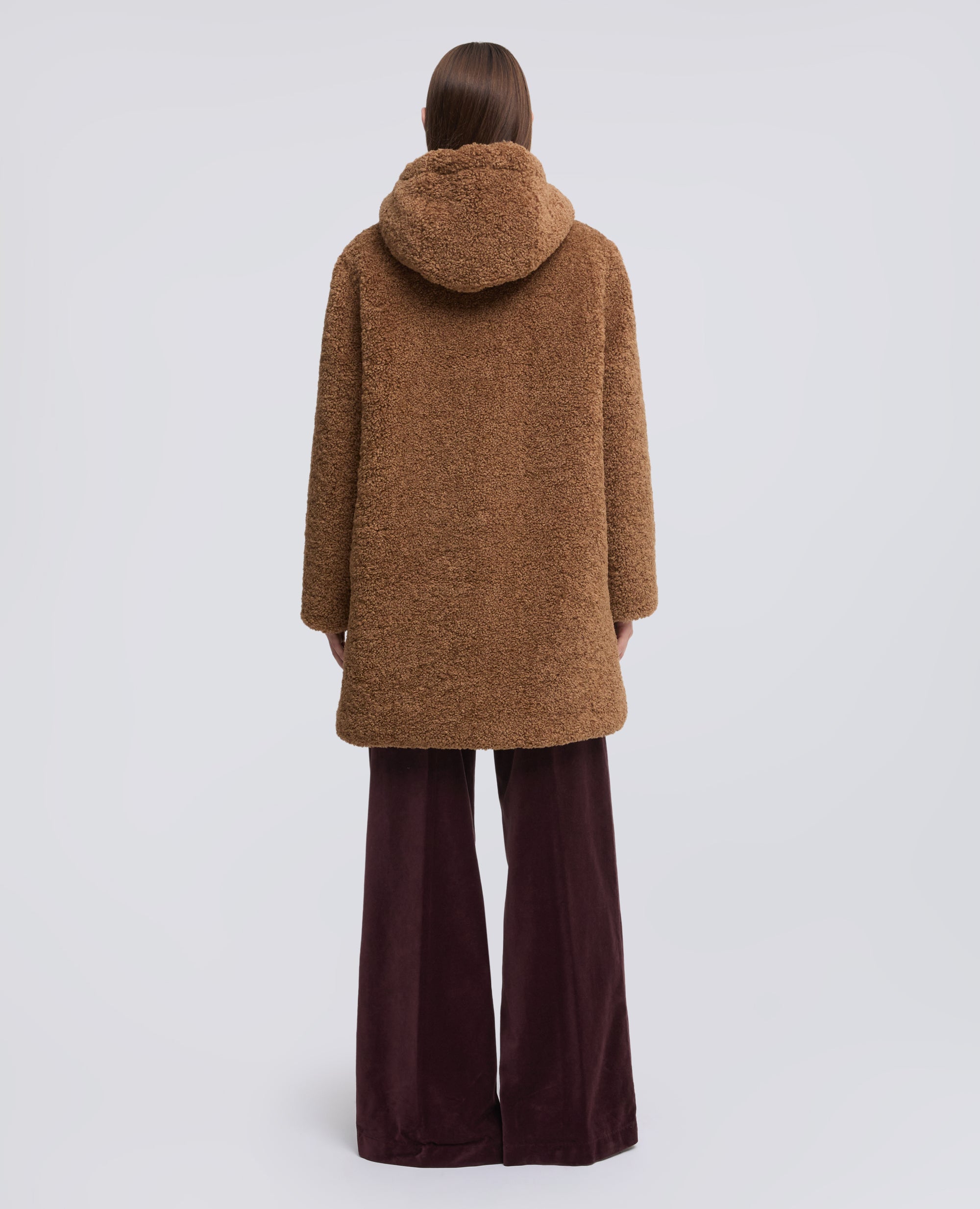 PARKA IN ECOPELLICCIA TEDDY IMBOTTITO - MARRONE - ASPESI