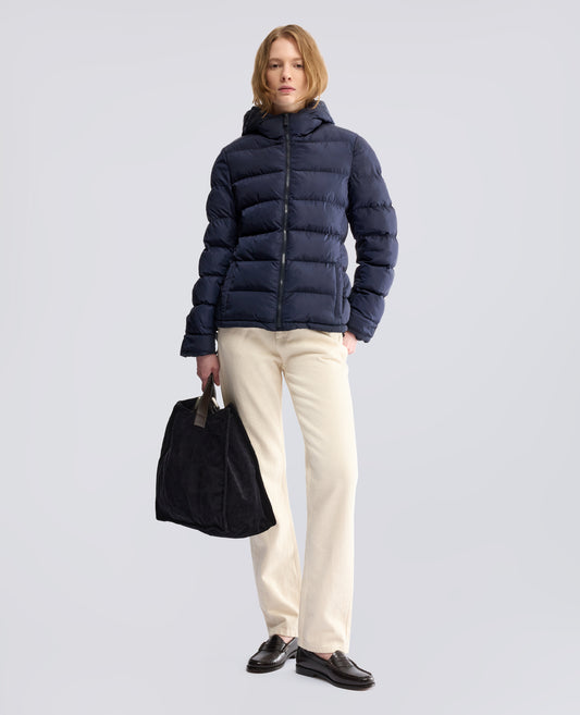 QUILTED NYLON JACKET PADDED WITH WADDING - BLUE - ASPESI