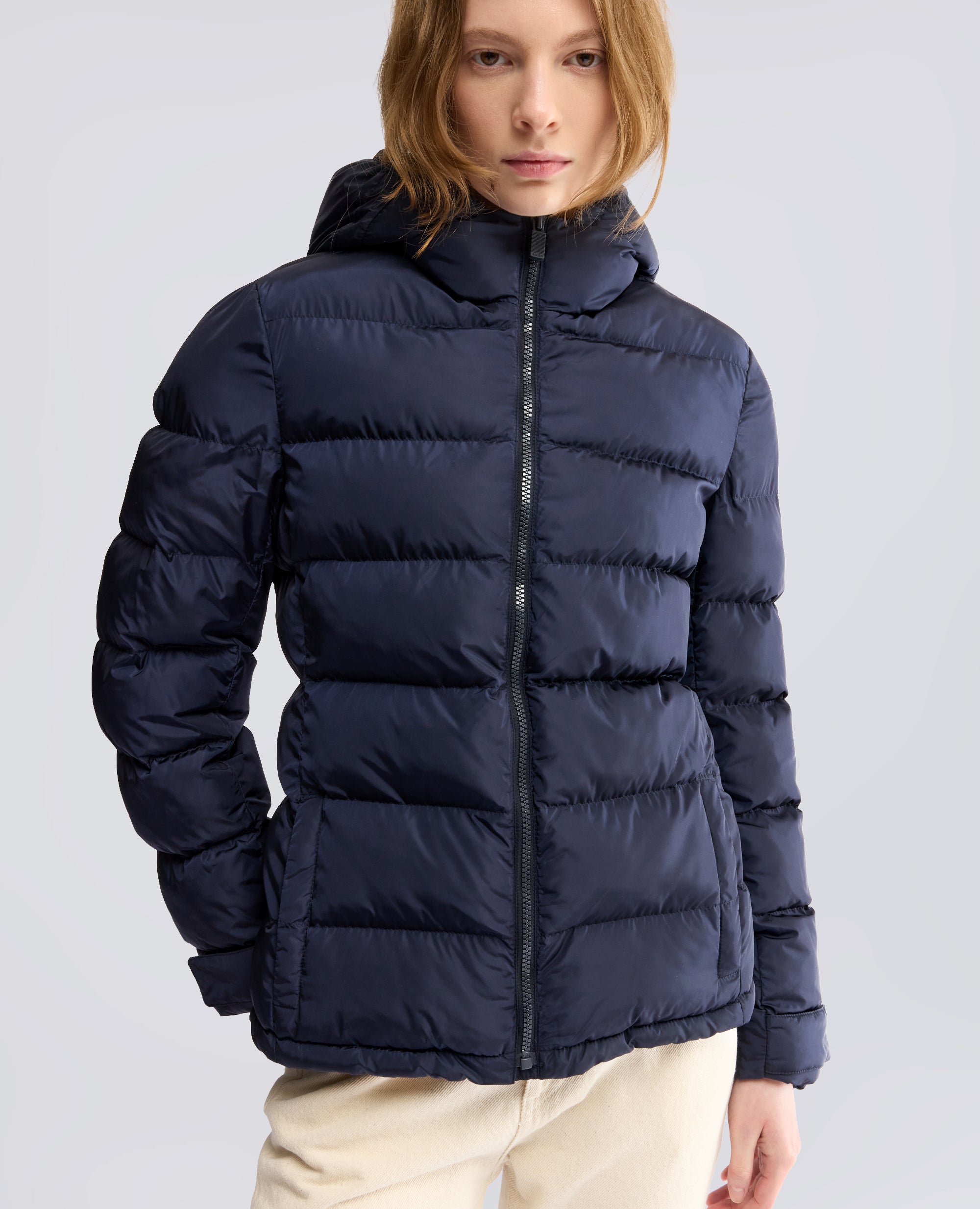 QUILTED NYLON JACKET PADDED WITH WADDING - BLUE - ASPESI