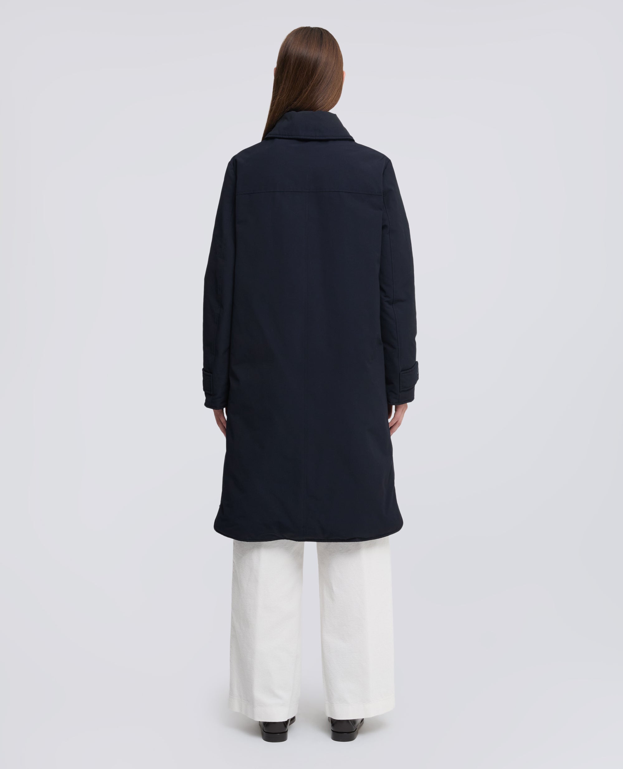 CAPPOTTO IN TELA DI MISTO COTONE IDROREPELLENTE IMBOTTITO - BLU - ASPESI