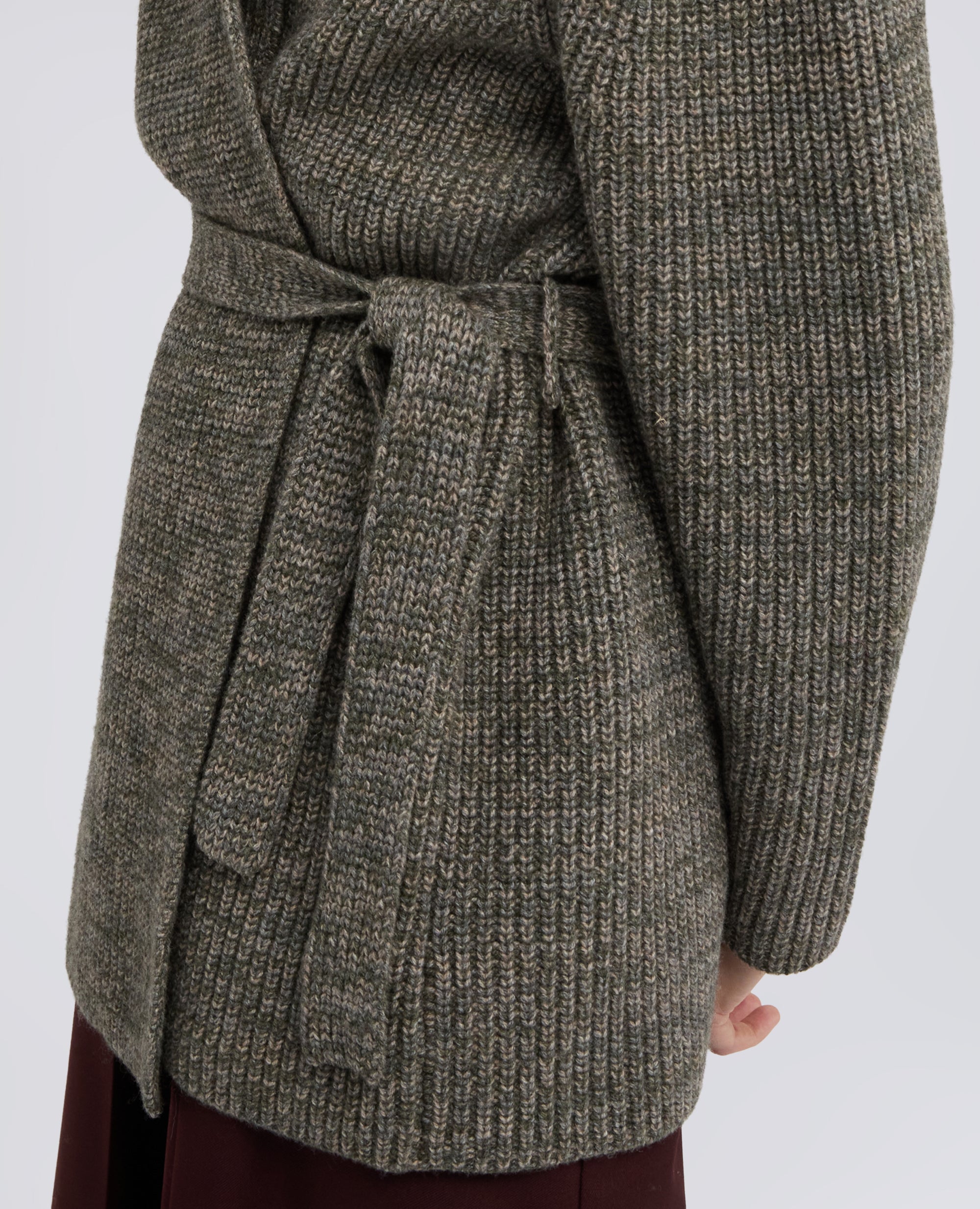 CARDIGAN CON CINTURA IN LANA, YAK E CASHMERE - MILITAIRE - ASPESI