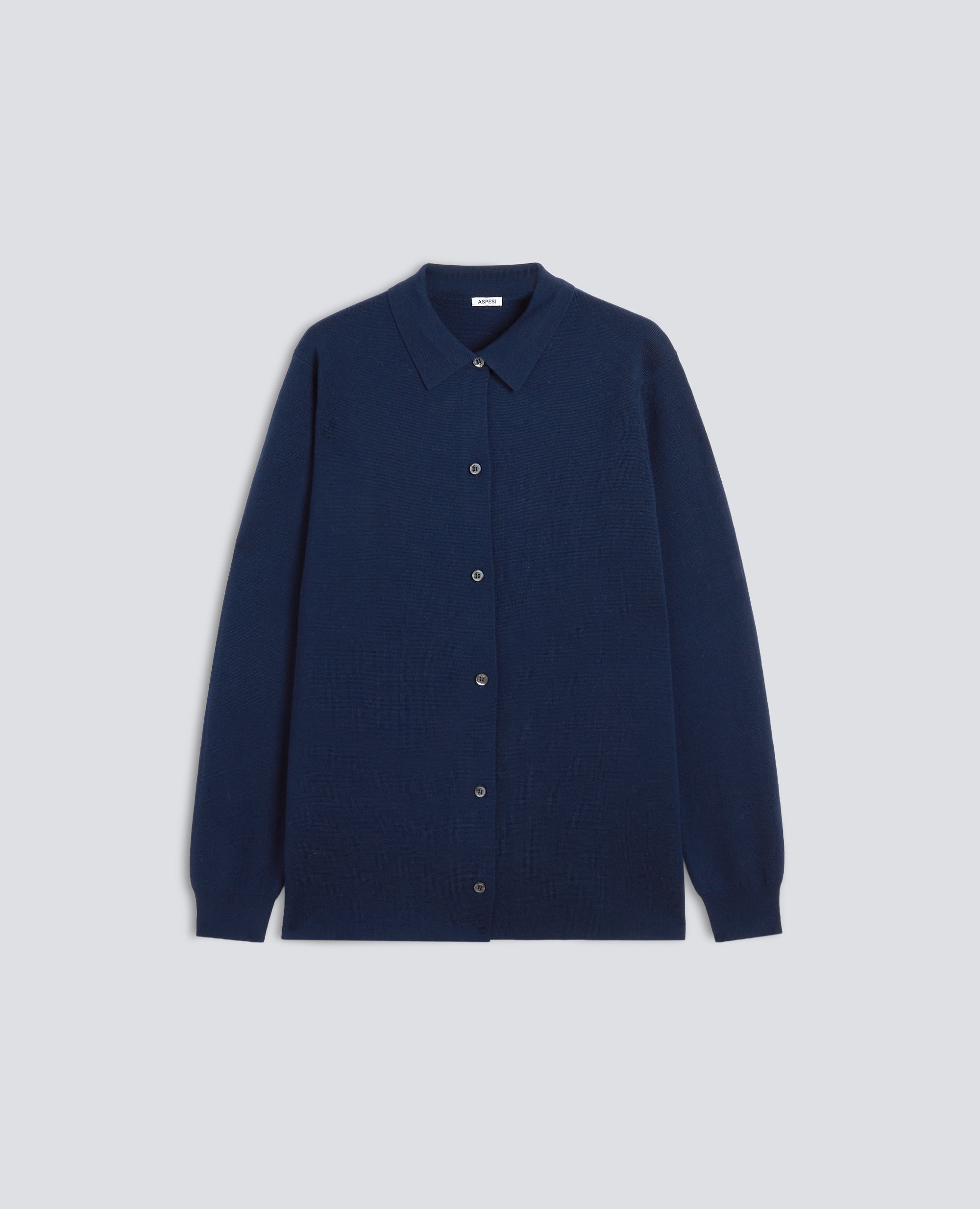CARDIGAN CAMICIA IN LANA MERINO - BLU - ASPESI