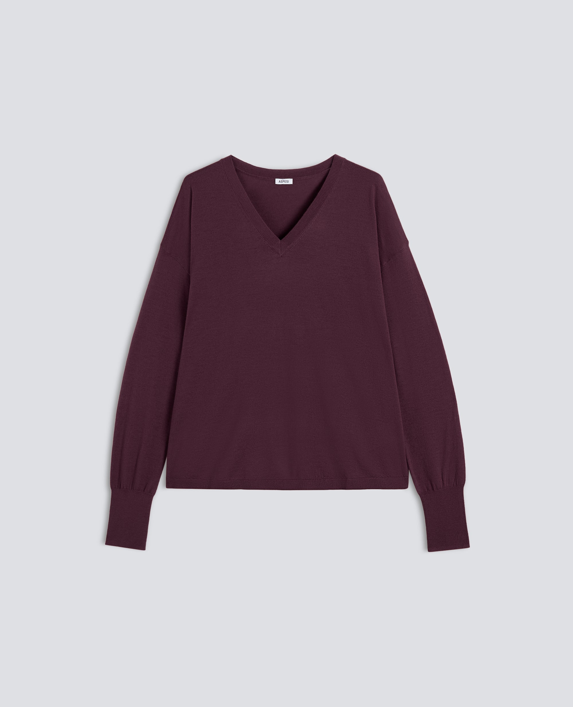 MAGLIA SCOLLO A -V- IN LANA MERINOS - BARBERA - ASPESI