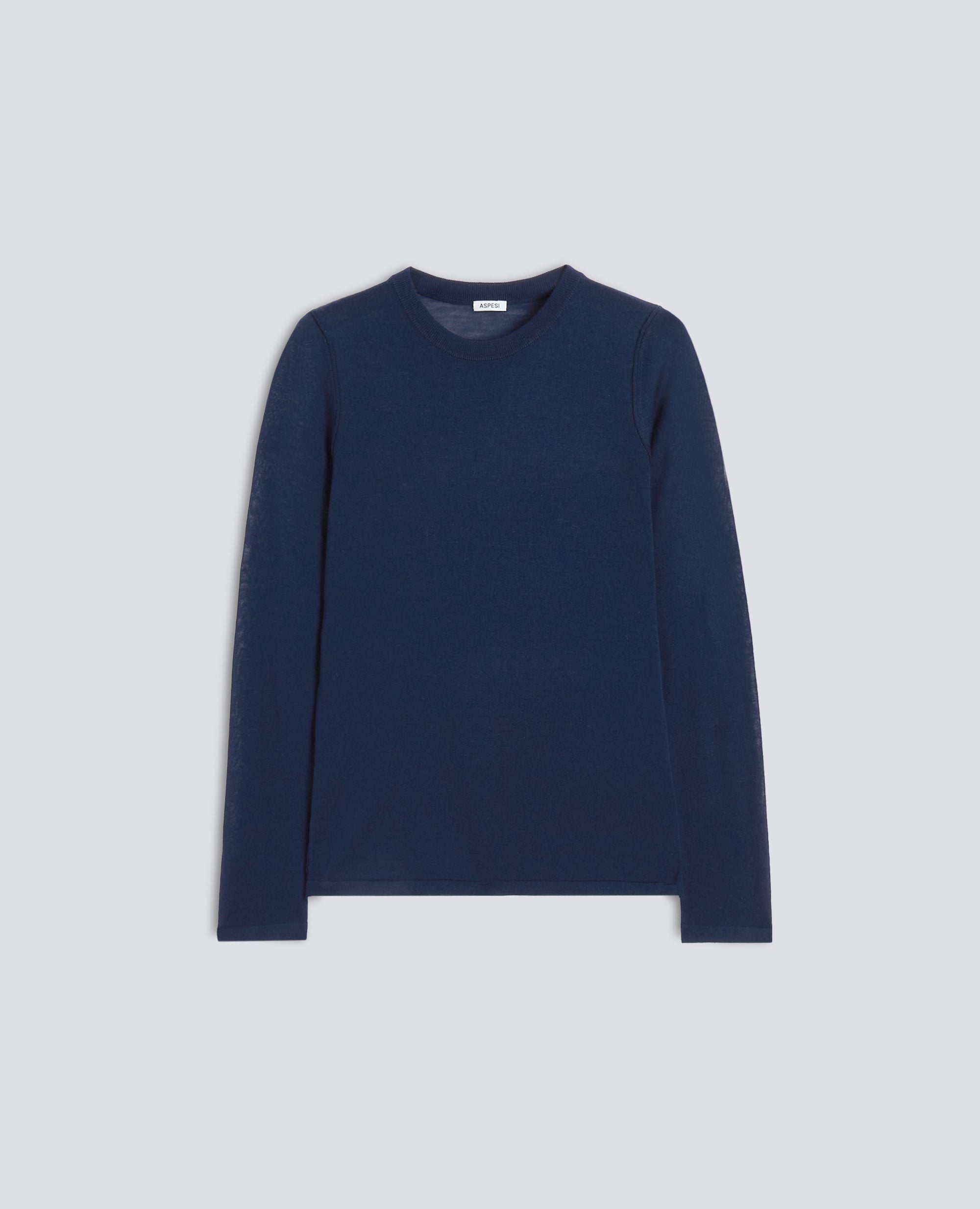 MAGLIA GIROCOLLO IN LANA MERINOS ULTRALIGHT - BLUE - ASPESI