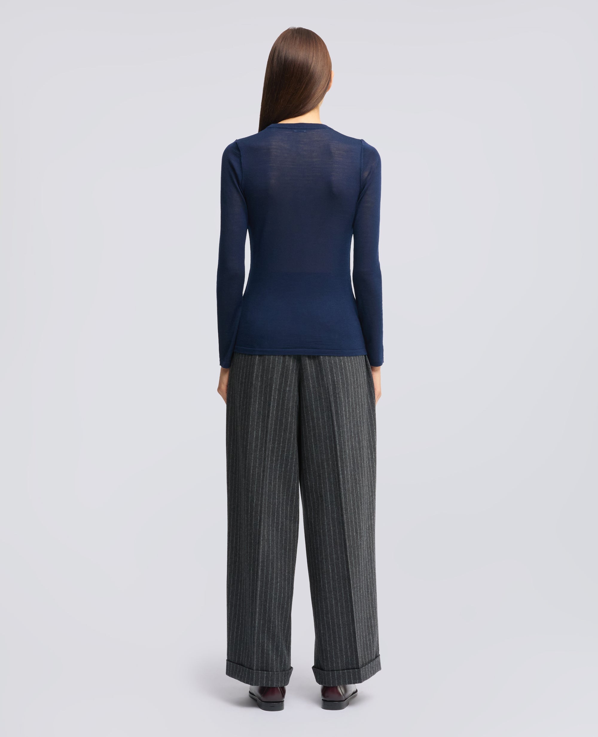  MAGLIA GIROCOLLO IN LANA MERINOS ULTRALIGHT - BLUE - ASPESI