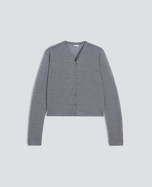 CARDIGAN IN LANA MERINOS ULTRALIGHT - GREY