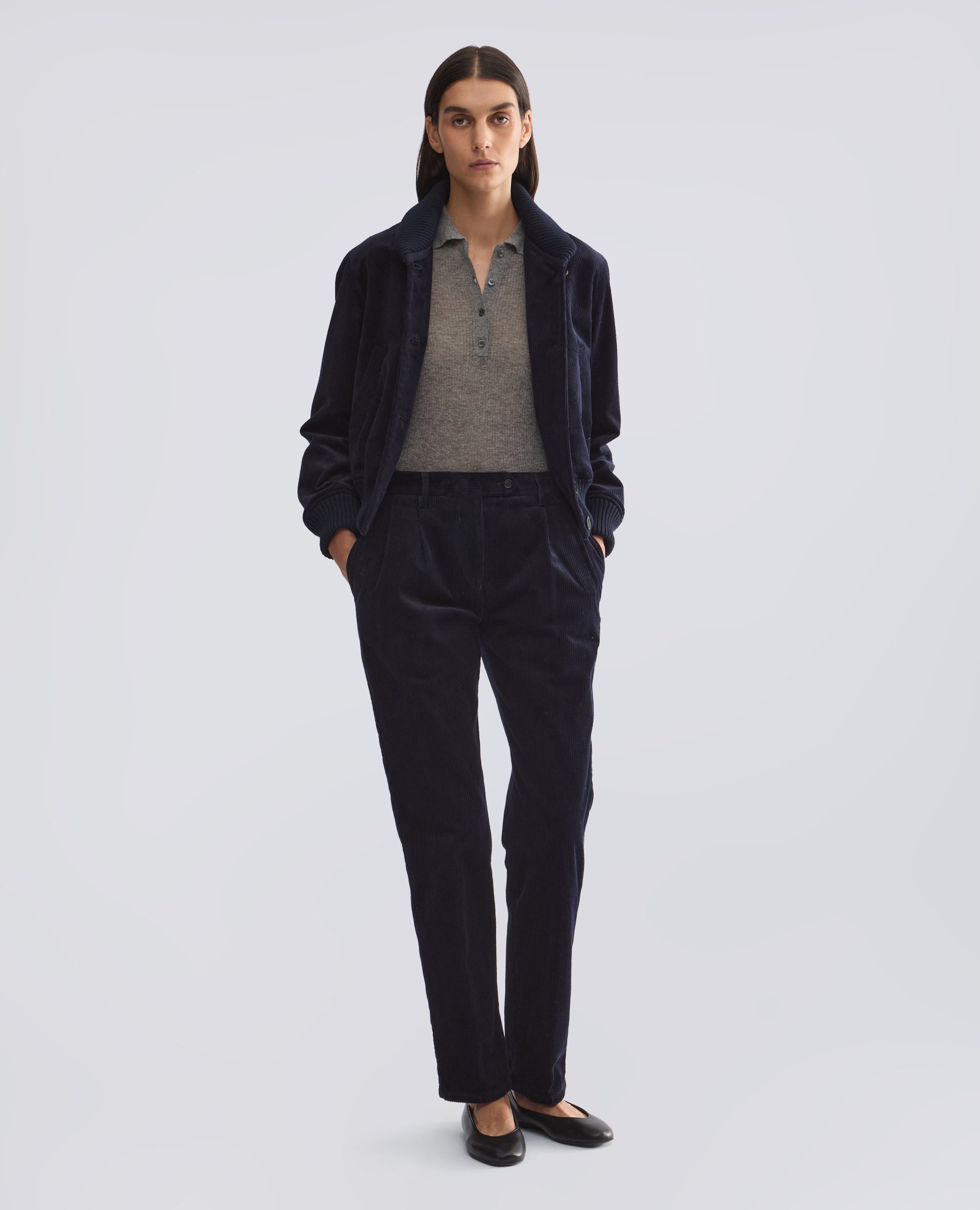 POLO A MANICHE LUNGHE IN LANA MERINO, NYLON E CASHMERE - GRIGIO - ASPESI