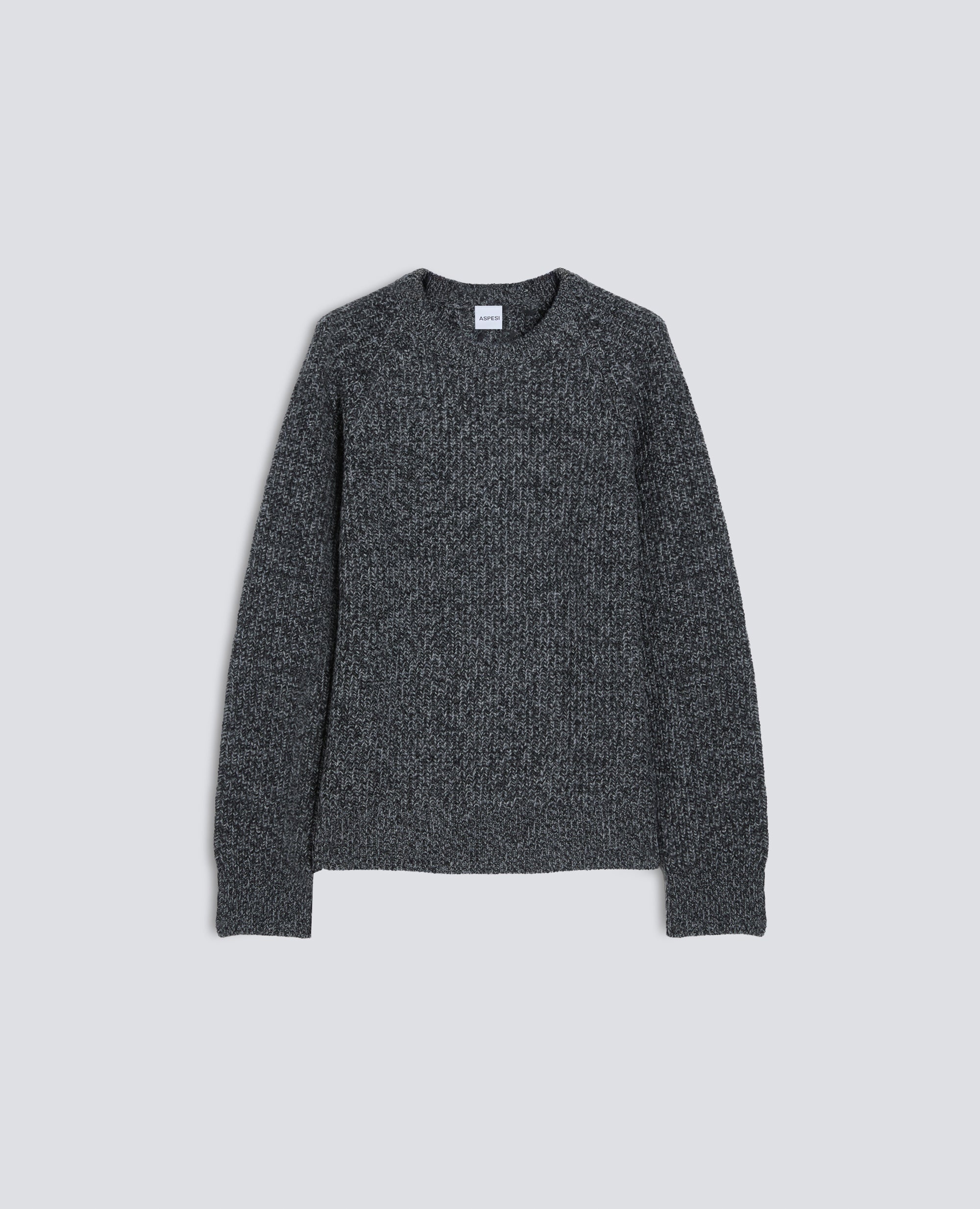 MAGLIA GIROCOLLO A COSTE IN LANA - GRIS - ASPESI
