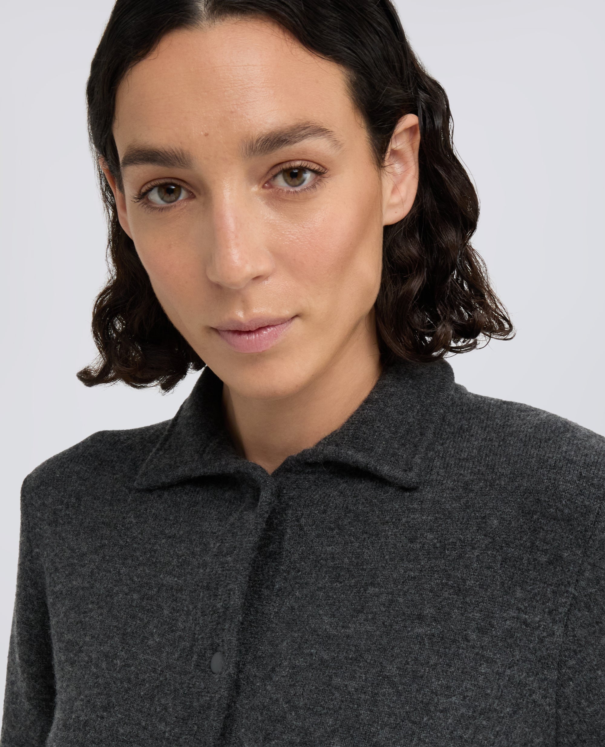 GIACCA IN MAGLIA DI LANA E CASHMERE - ANTRACITE - ASPESI