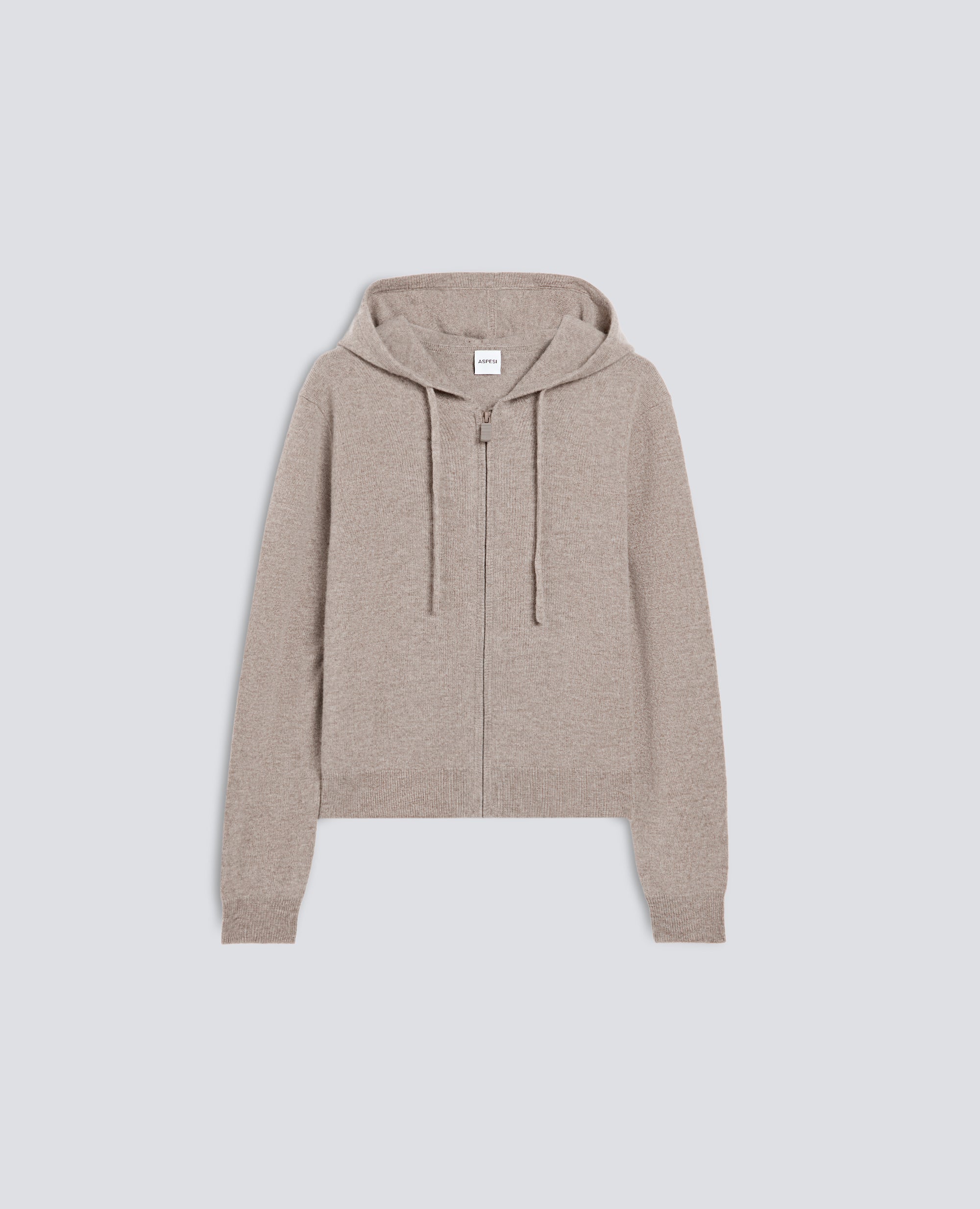 MAGLIA CON CAPPUCCIO IN LANA E CASHMERE - BEIGE - ASPESI