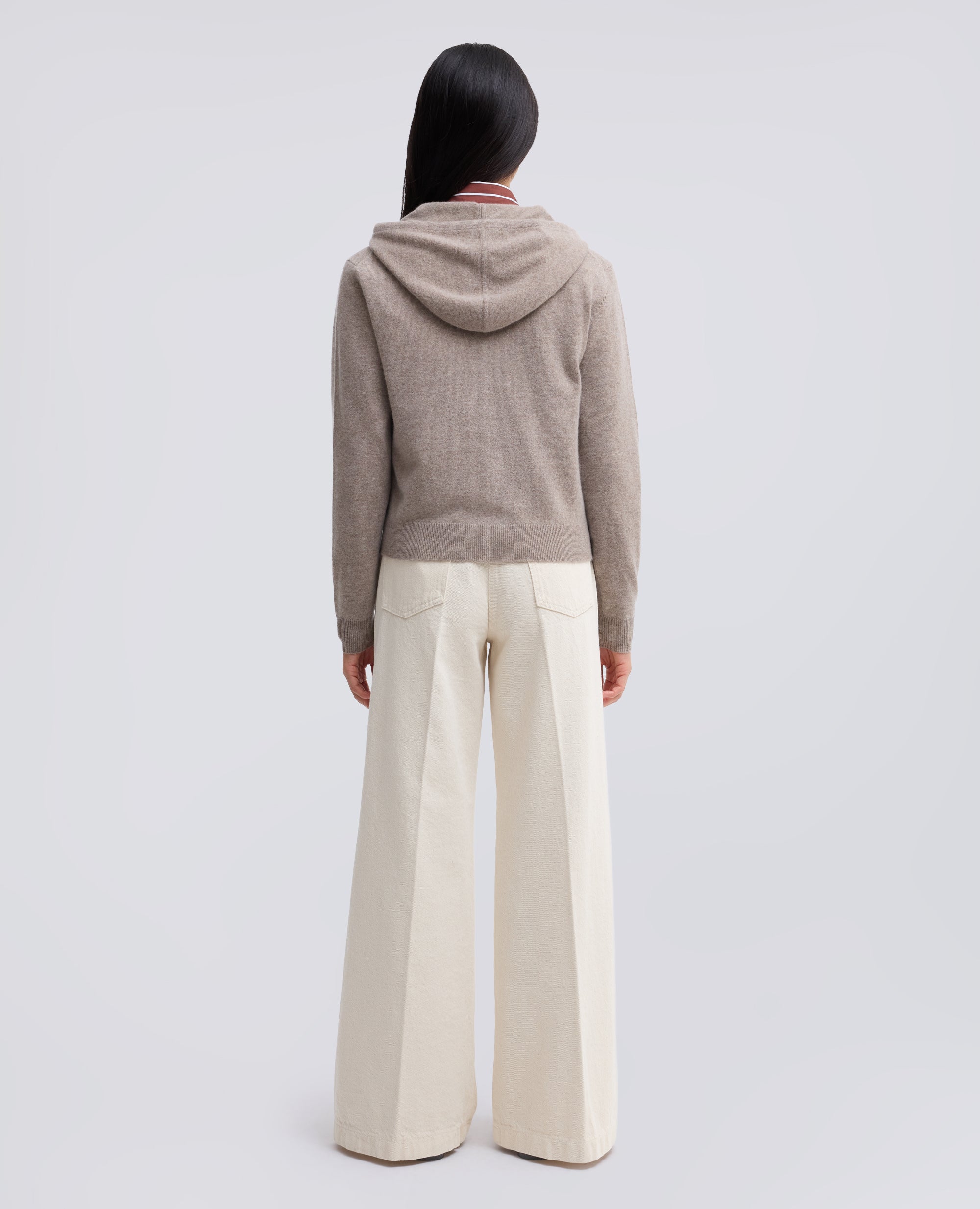 MAGLIA CON CAPPUCCIO IN LANA E CASHMERE - BEIGE - ASPESI