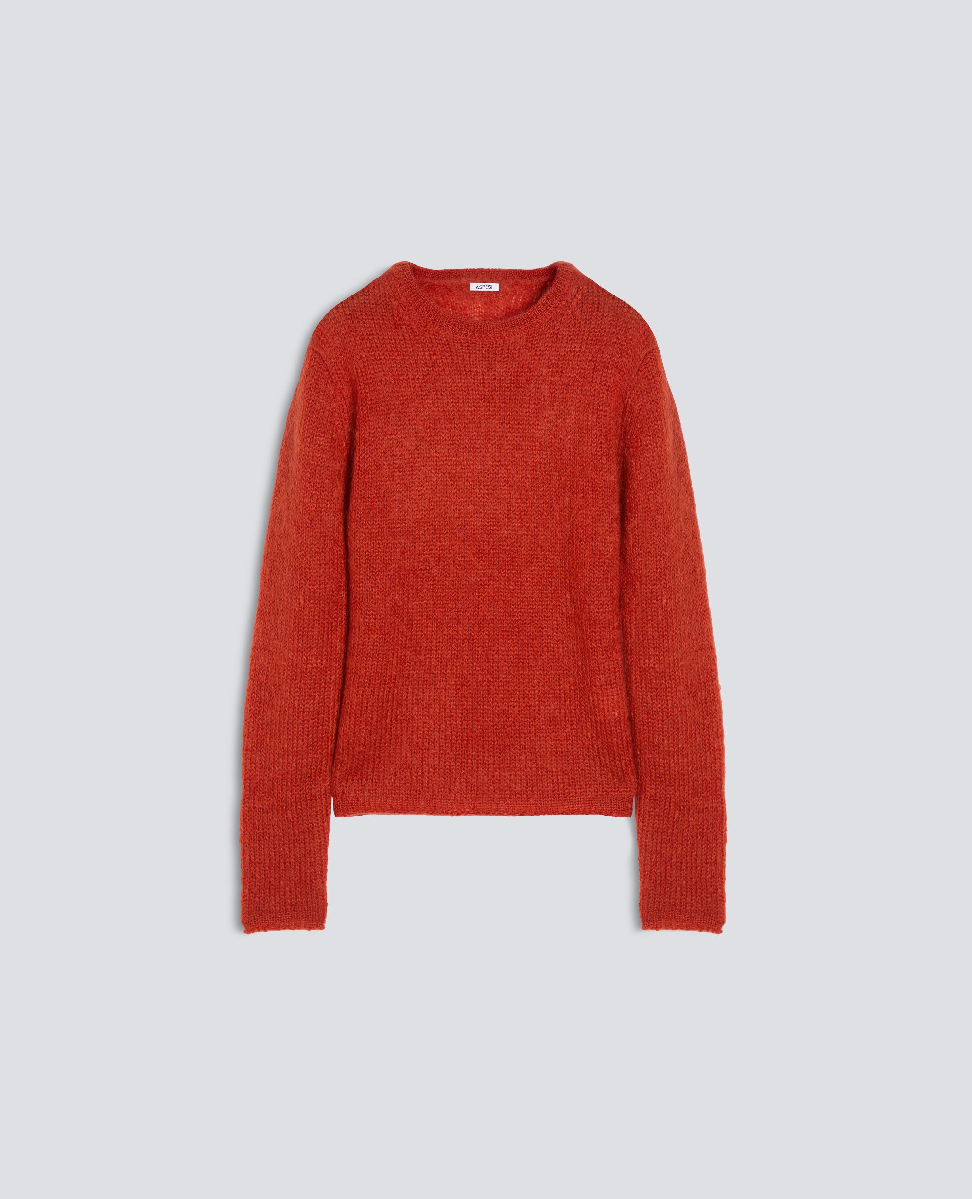 MAGLIA GIROCOLLO A COSTE IN MOHAIR E LANA - ARANCIONE - ASPESI