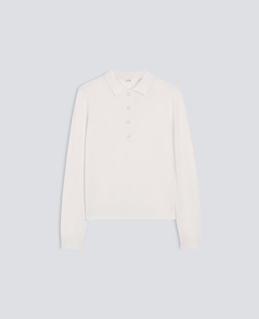 PURE CASHMERE LONG-SLEEVE POLO - NATURALE - ASPESI