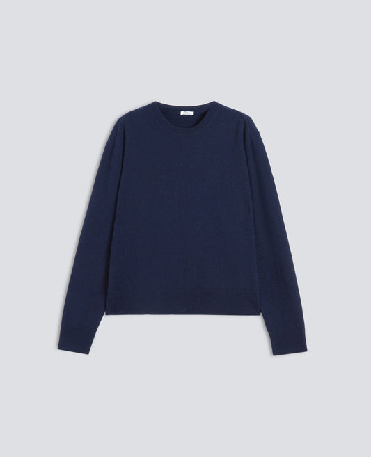 MAGLIA A GIROCOLLO IN PURO CASHMERE - NAVY