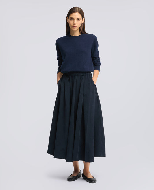 MAGLIA A GIROCOLLO IN PURO CASHMERE - NAVY