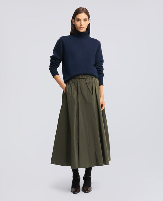 MAGLIA DOLCEVITA IN LANA, YAK E CASHMERE - NAVY
