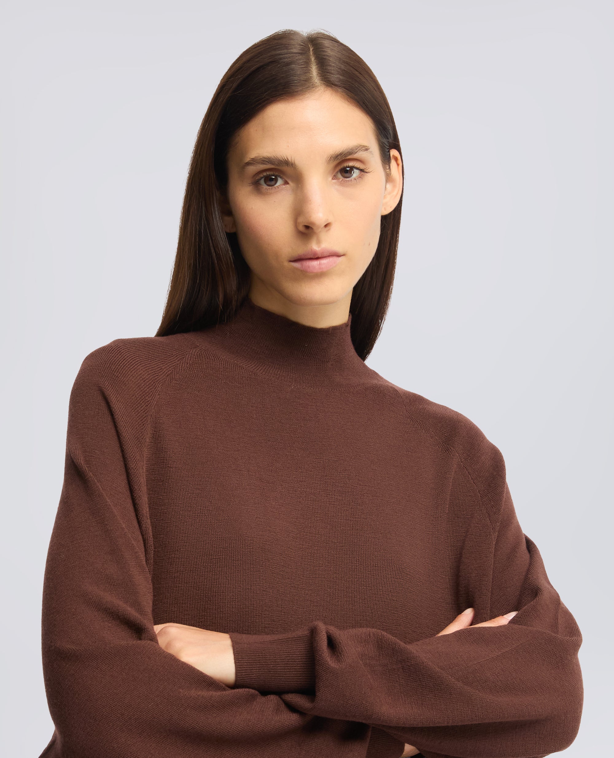 MAGLIA RAGLAN DOLCEVITA IN LANA MERINO - BRAUN - ASPESI