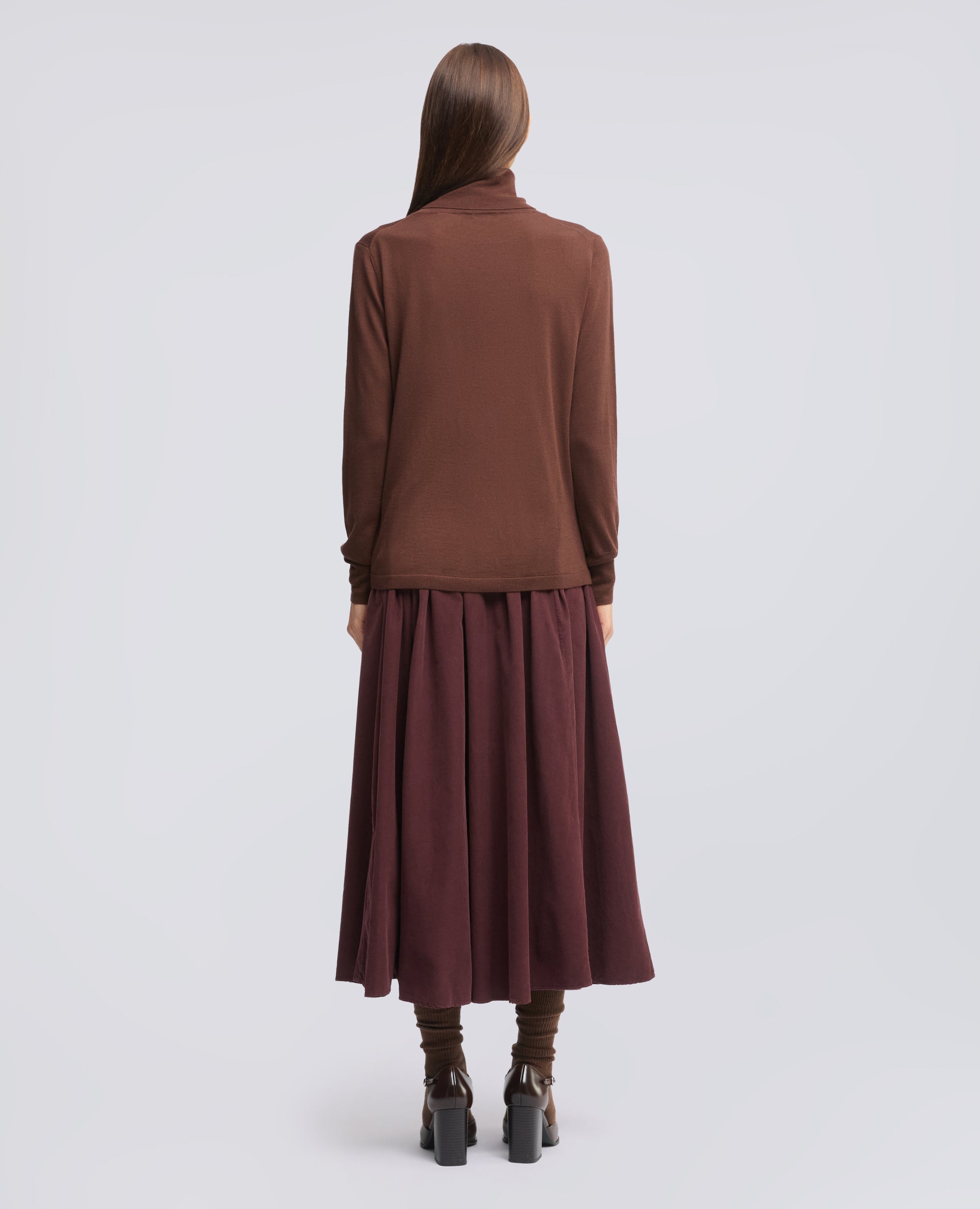 MAGLIA DOLCEVITA IN LANA MERINOS - BRAUN - ASPESI