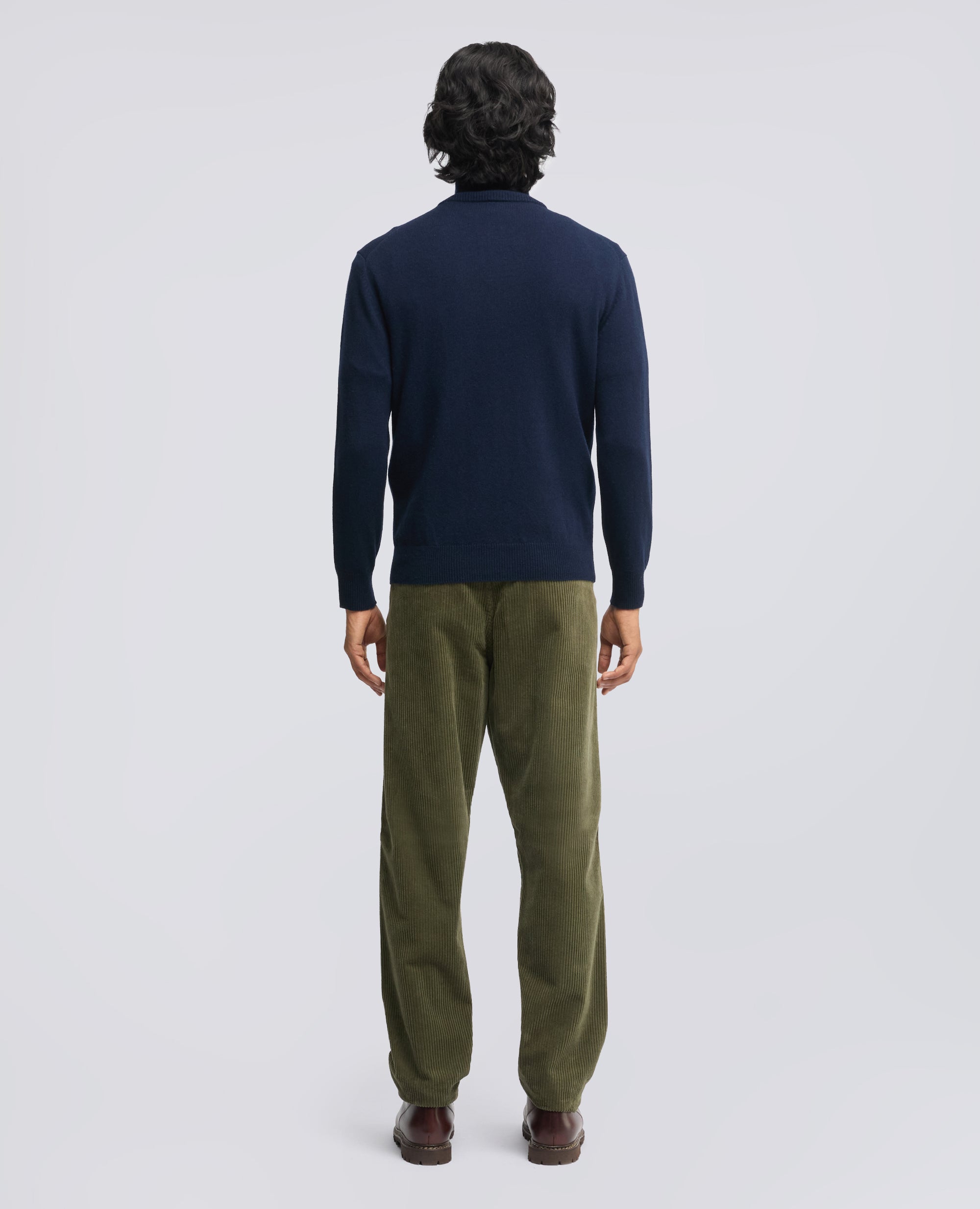 MAGLIA CON COLLO ALTO IN MISTO LANA, YAK E CASHMERE - AZUL MARINO - ASPESI