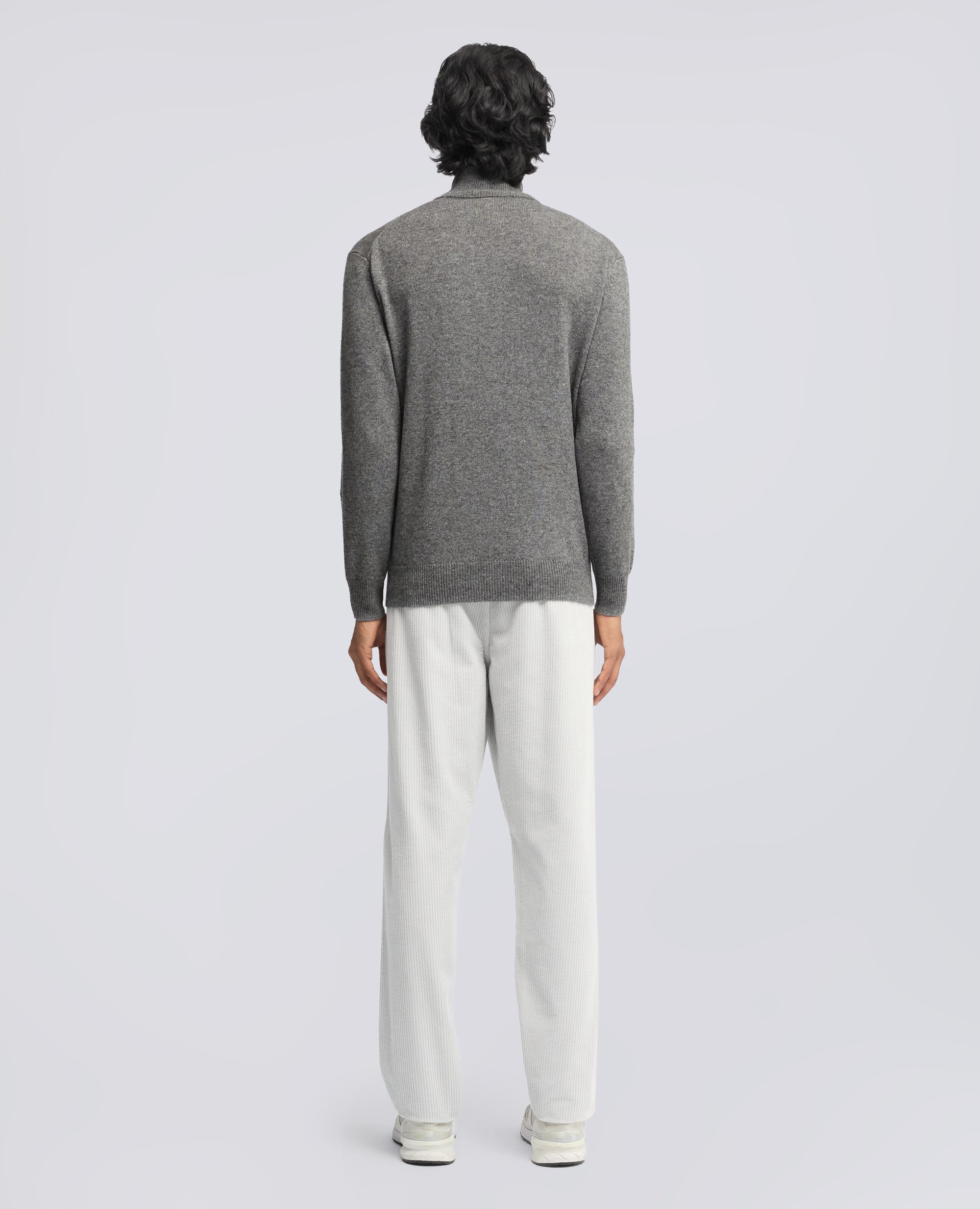 MAGLIA CON COLLO ALTO IN MISTO LANA, YAK E CASHMERE - GRIGIO - ASPESI