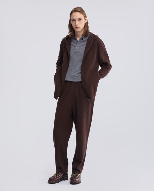 PANTALONE IN LANA E COTONE - MARRONE - ASPESI