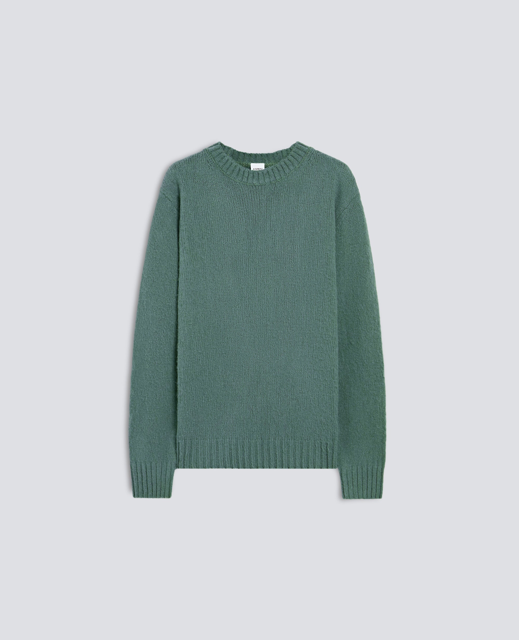 MAGLIA GIROCOLLO IN LANA SHETLAND - VERDE - ASPESI