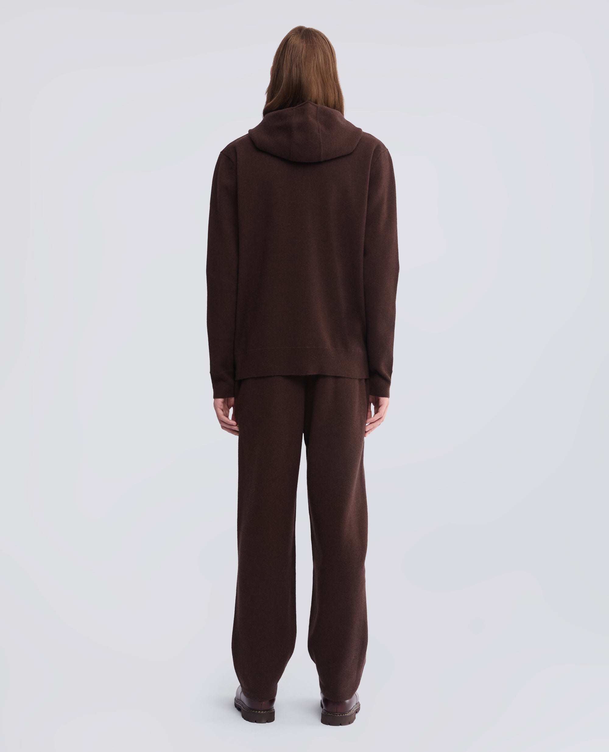MAGLIA CON CAPPUCCIO IN LANA E COTONE - MARRONE - ASPESI
