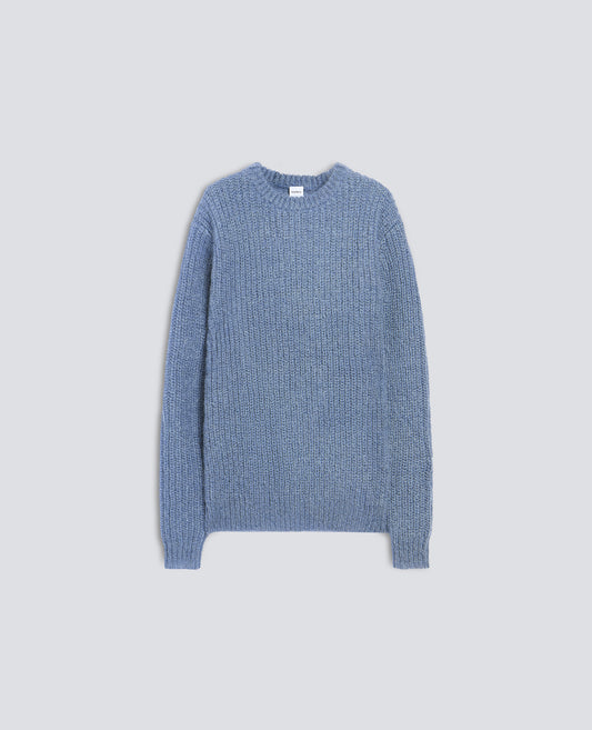 MAGLIA GIROCOLLO A COSTE IN MOHAIR E LANA - AZZURRO - ASPESI