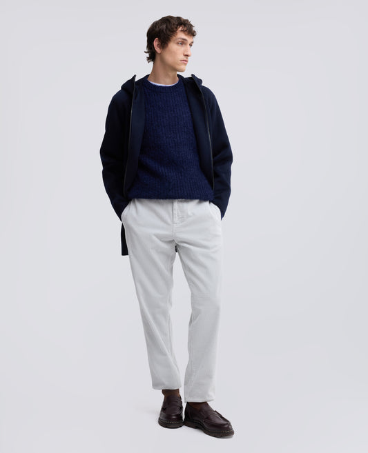 MAGLIA GIROCOLLO A COSTE IN MOHAIR E LANA - BLU - ASPESI
