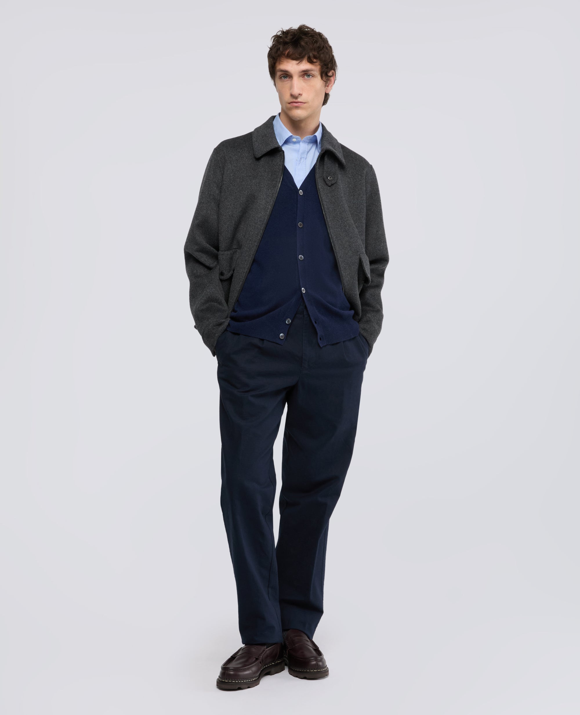 CARDIGAN IN LANA E CHASHMERE - NAVY - ASPESI