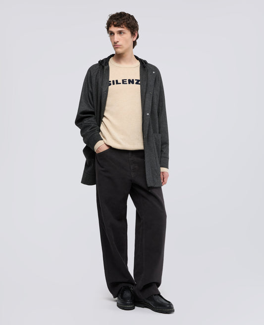 WOOL, YAK AND CASHMERE BLEND CREW-NECK KNIT - NATURAL
