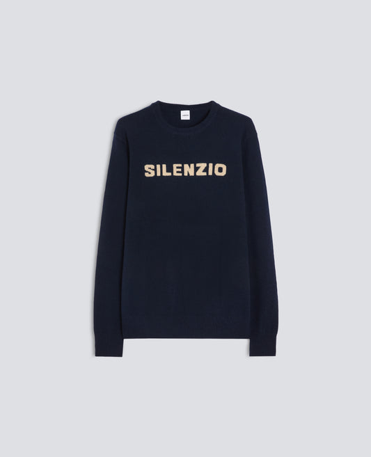 CREW-NECK JUMPER IN WOOL, YAK AND CASHMERE - BLUE - ASPESI