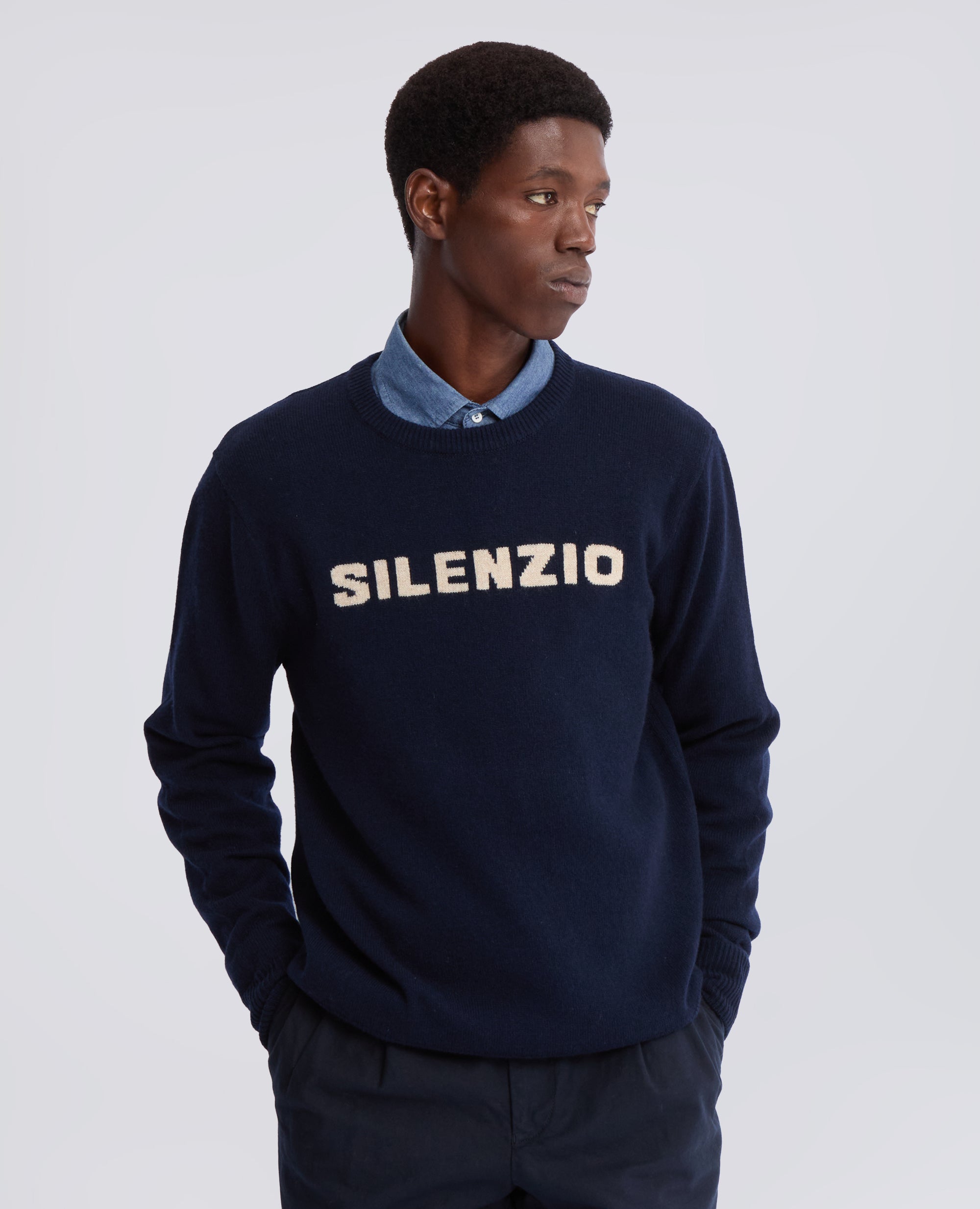 MAGLIA GIROCOLLO IN LANA, YAK E CASHMERE - BLU - ASPESI