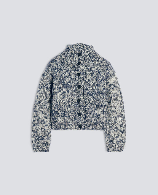 CARDIGAN IN LANA VERGINE E MOHAIR FATTO A MANO - MULTICOLOR - ASPESI